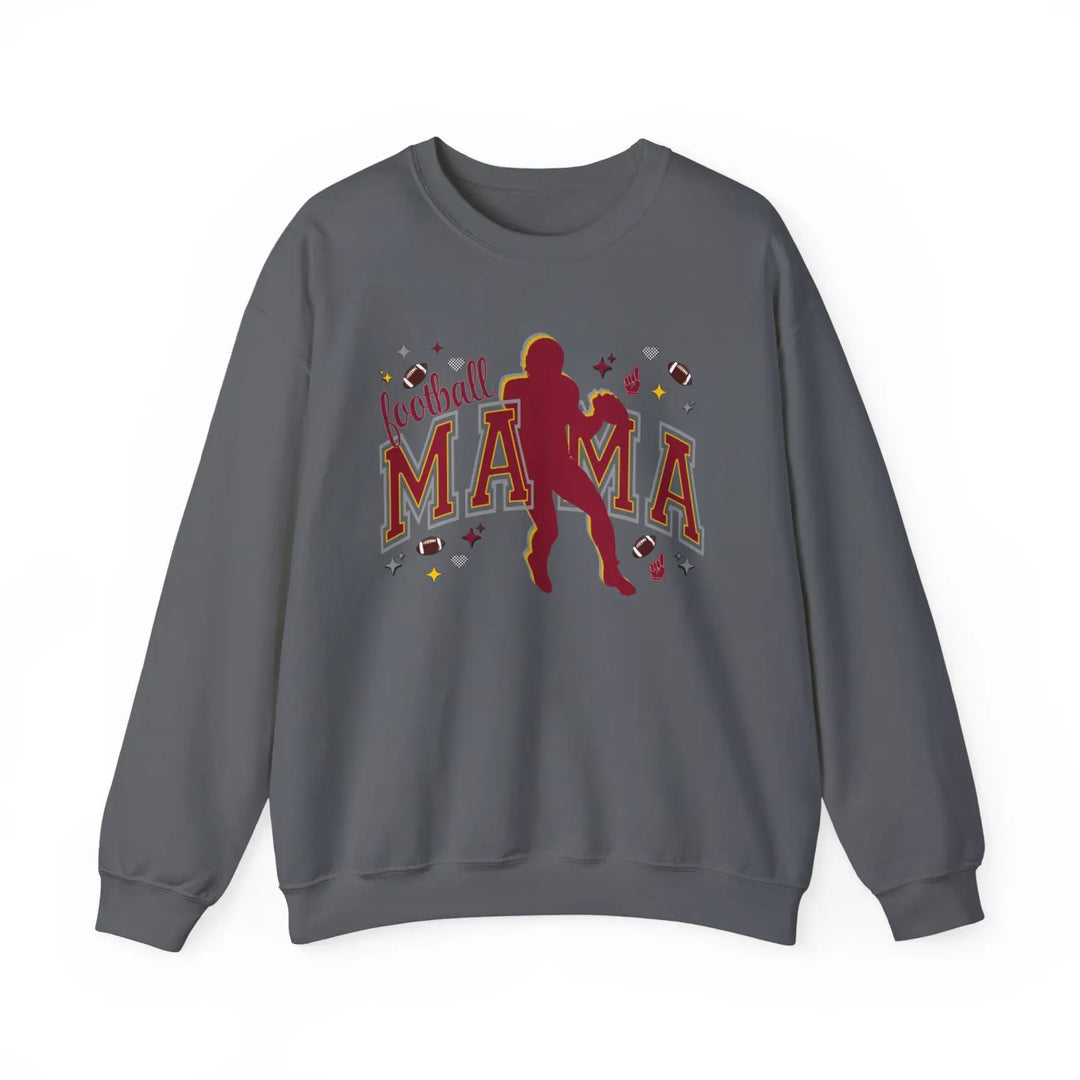 Football Mama Crewneck Sweatshirt Perfect for Game Day Gifts Sports Moms Cozy Style Fall Team Spirit Apparel Charcoal