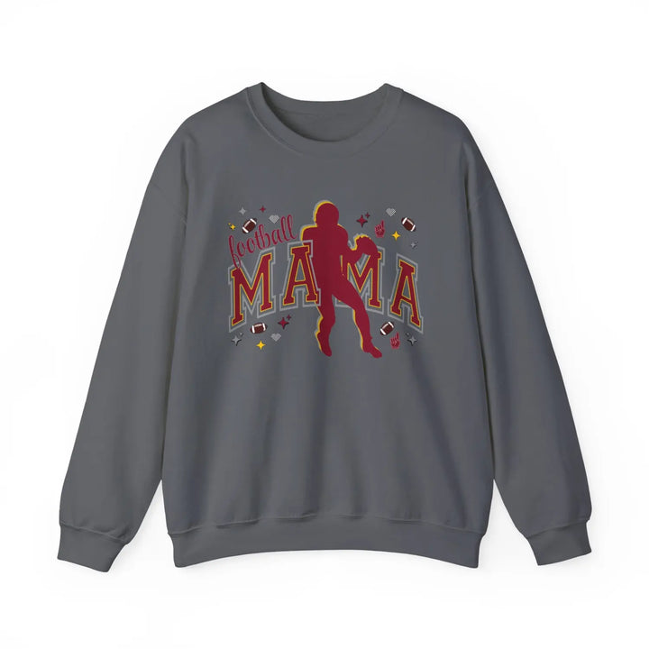 Football Mama Crewneck Sweatshirt Perfect for Game Day Gifts Sports Moms Cozy Style Fall Team Spirit Apparel Charcoal