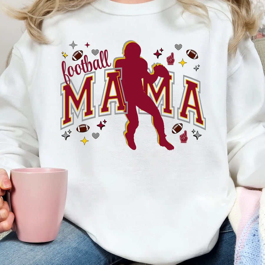Football Mama Crewneck Sweatshirt Perfect for Game Day Gifts Sports Moms Cozy Style Fall Team Spirit Apparel