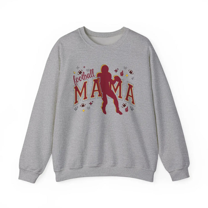 Football Mama Crewneck Sweatshirt Perfect for Game Day Gifts Sports Moms Cozy Style Fall Team Spirit Apparel Sport Grey