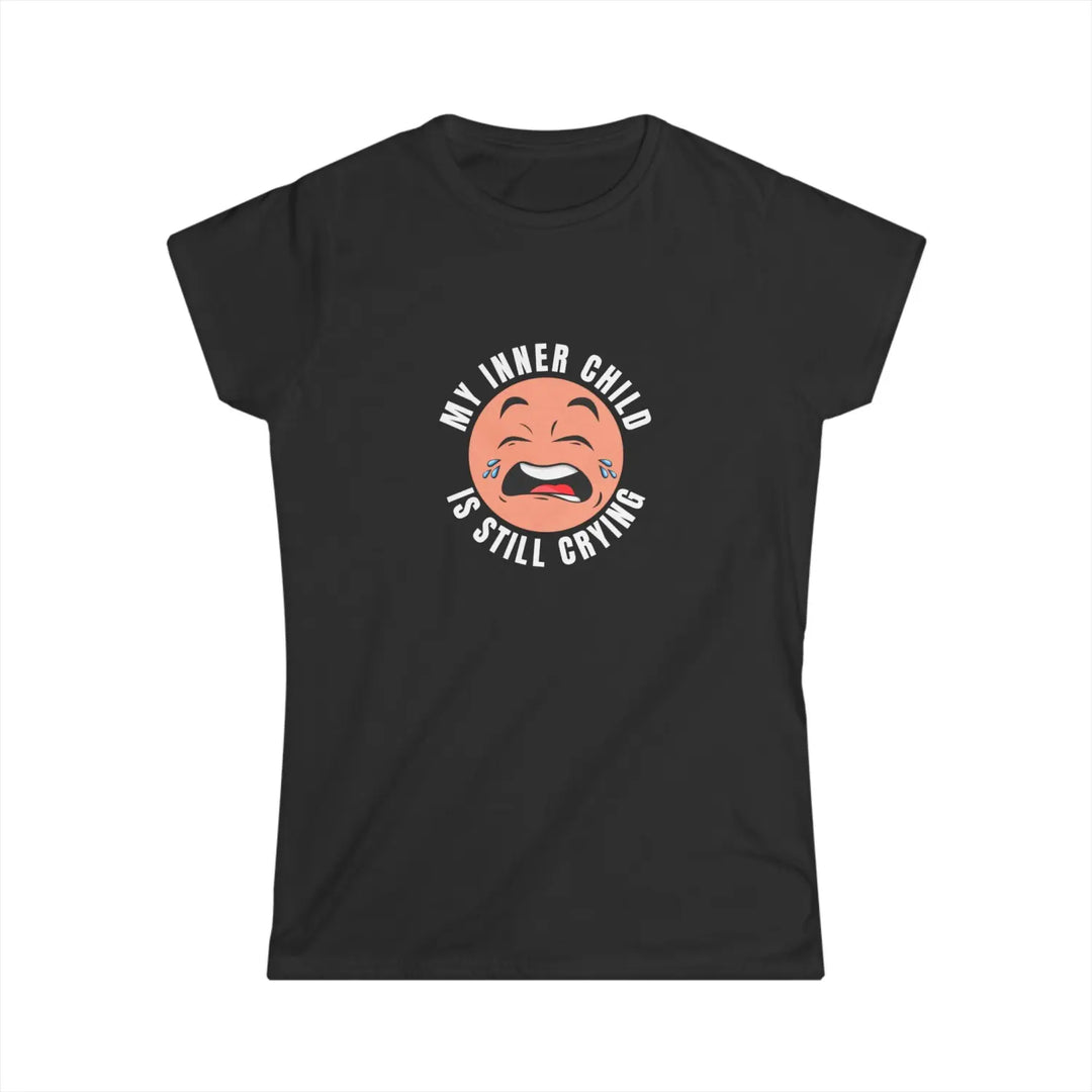 Funny Humor Women’s Tee Cute Graphic Inner Child Shirt Gift for Her Casual Top Self-Care Outfit - Black / S - T-Shirt