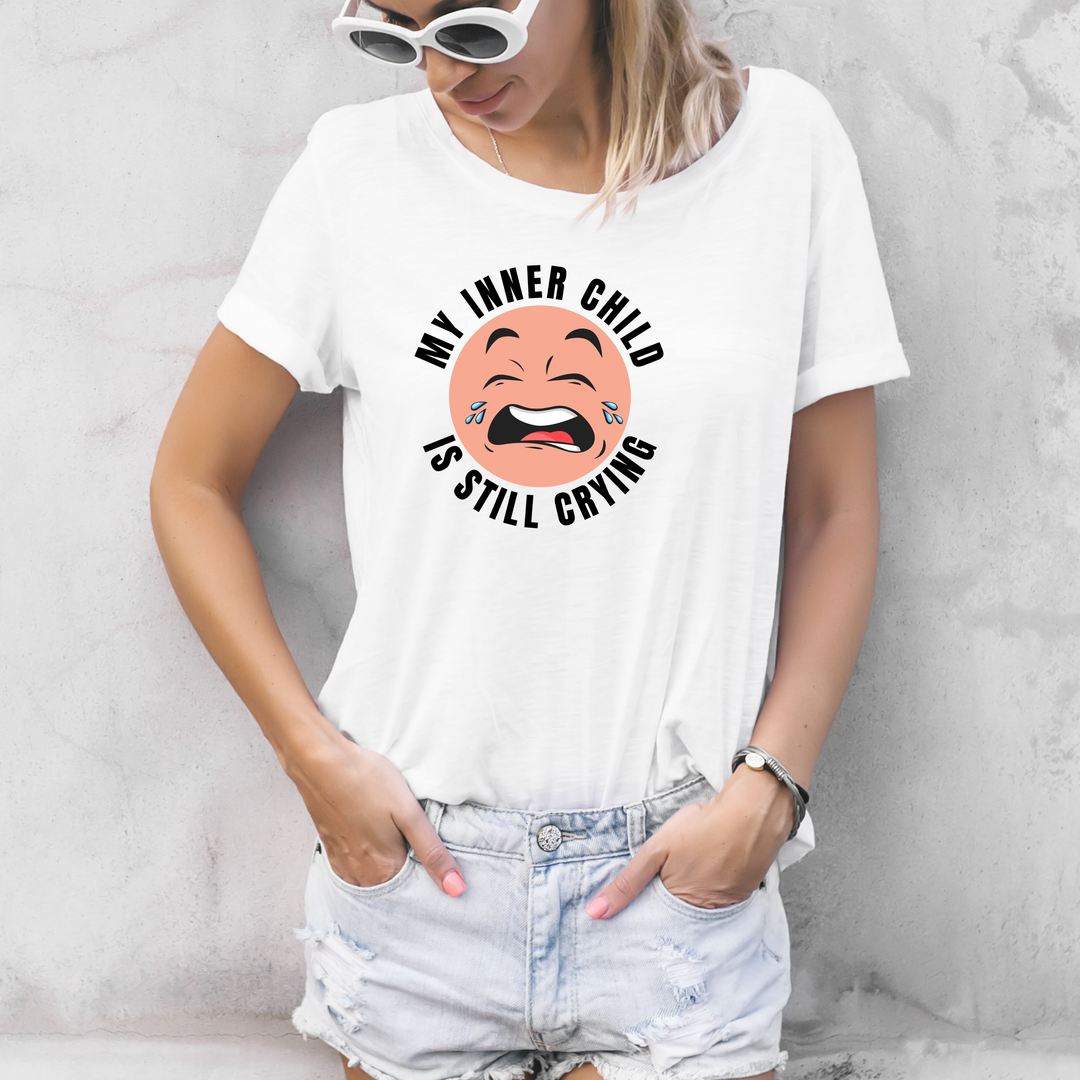 Funny Humor Women’s Tee Cute Graphic Inner Child Shirt Gift for Her Casual Top Self-Care Outfit - T-Shirt