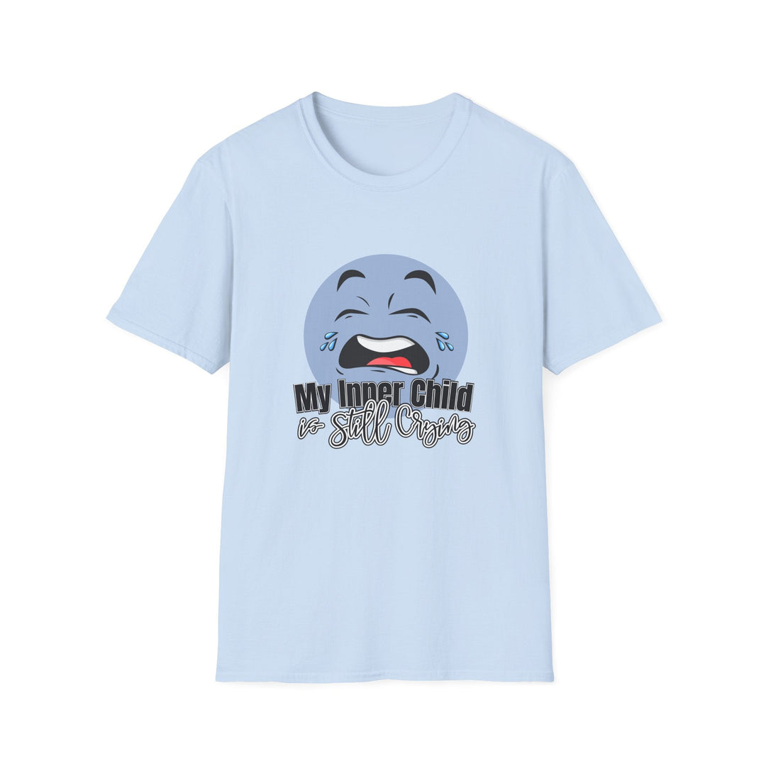 Funny Parenting Life Unisex Softstyle T-Shirt - My Inner Child is Still Crying - Light Blue / S