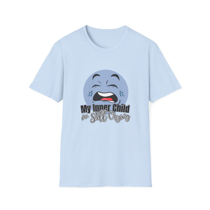 Funny Parenting Life Unisex Softstyle T-Shirt - My Inner Child is Still Crying - Light Blue / S
