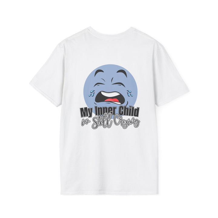 Funny Parenting Life Unisex Softstyle T-Shirt - My Inner Child is Still Crying - White / XS