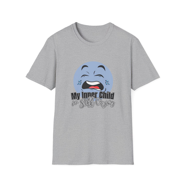 Funny Parenting Life Unisex Softstyle T-Shirt - My Inner Child is Still Crying - Sport Grey / XS