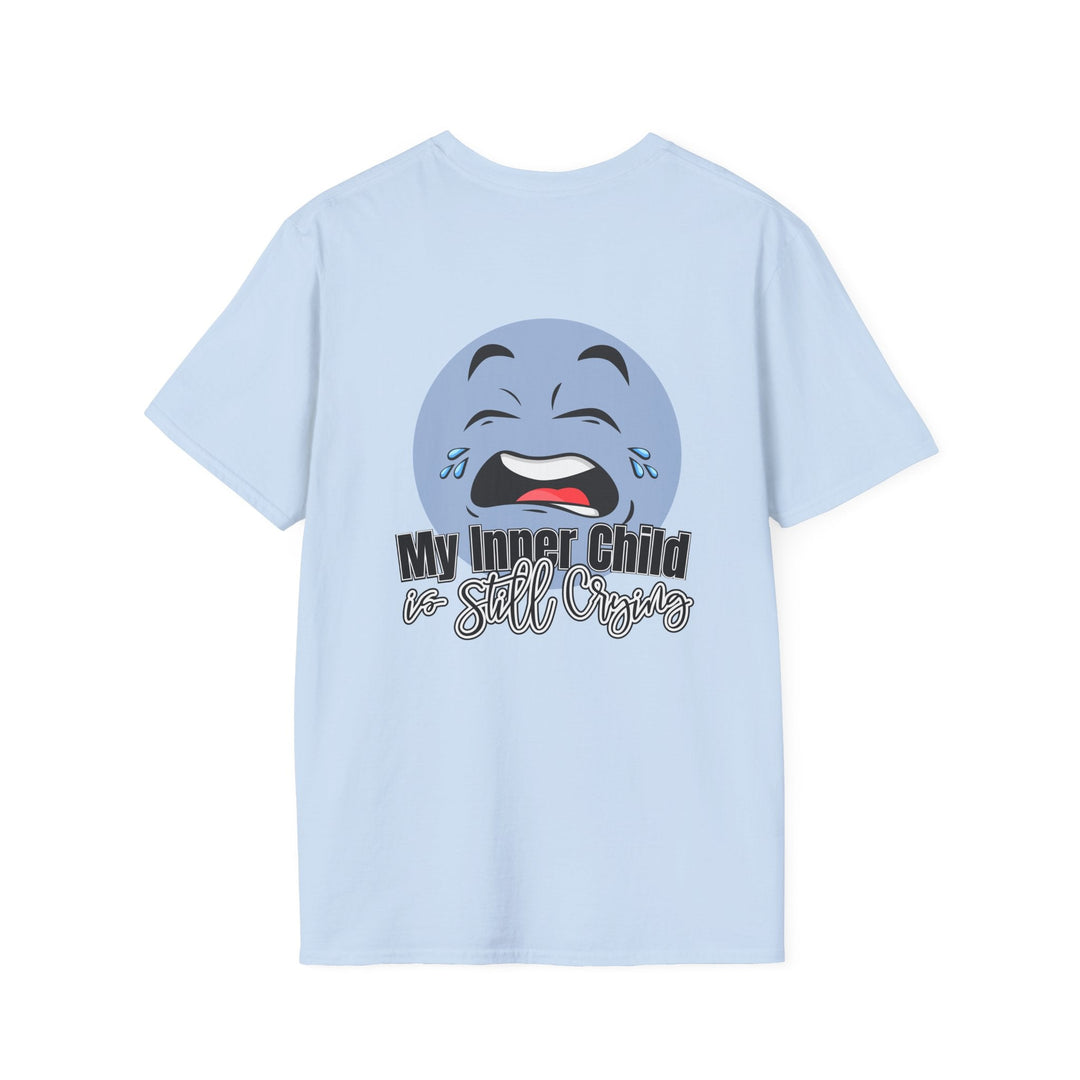 Funny Parenting Life Unisex Softstyle T-Shirt - My Inner Child is Still Crying - Light Blue / S