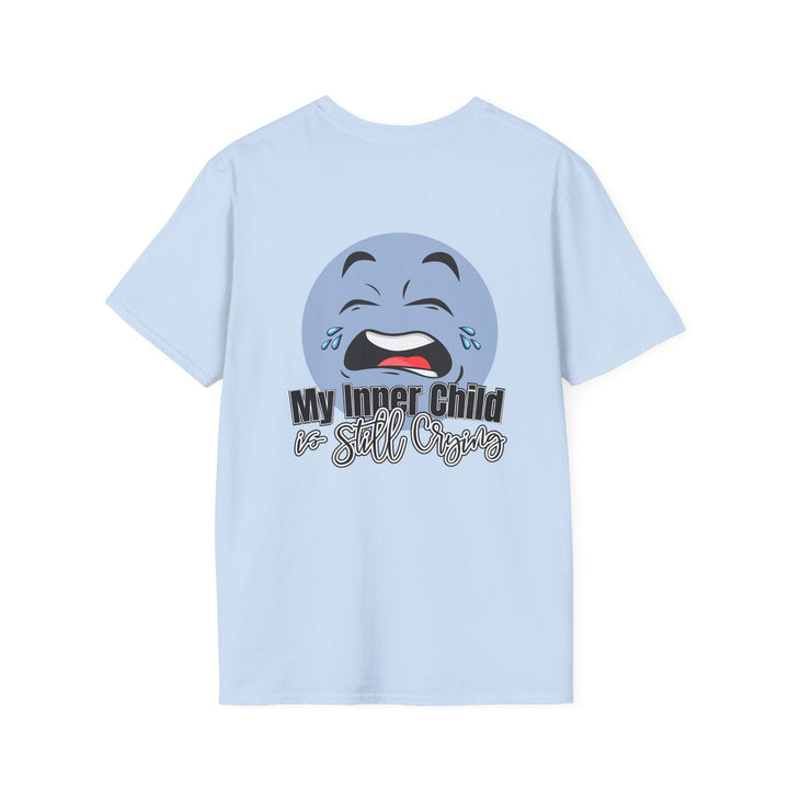 Funny Parenting Life Unisex Softstyle T-Shirt - My Inner Child is Still Crying - Light Blue / S