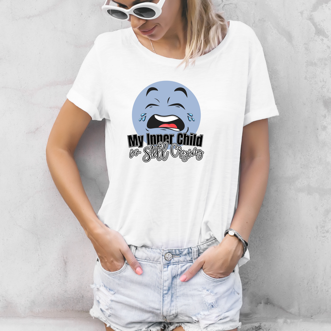 Funny Parenting Life Unisex Softstyle T-Shirt - My Inner Child is Still Crying