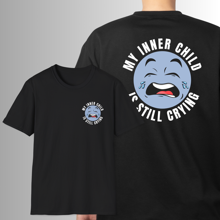 Funny Parenting Life Unisex Softstyle T-Shirt - My Inner Child is Still Crying