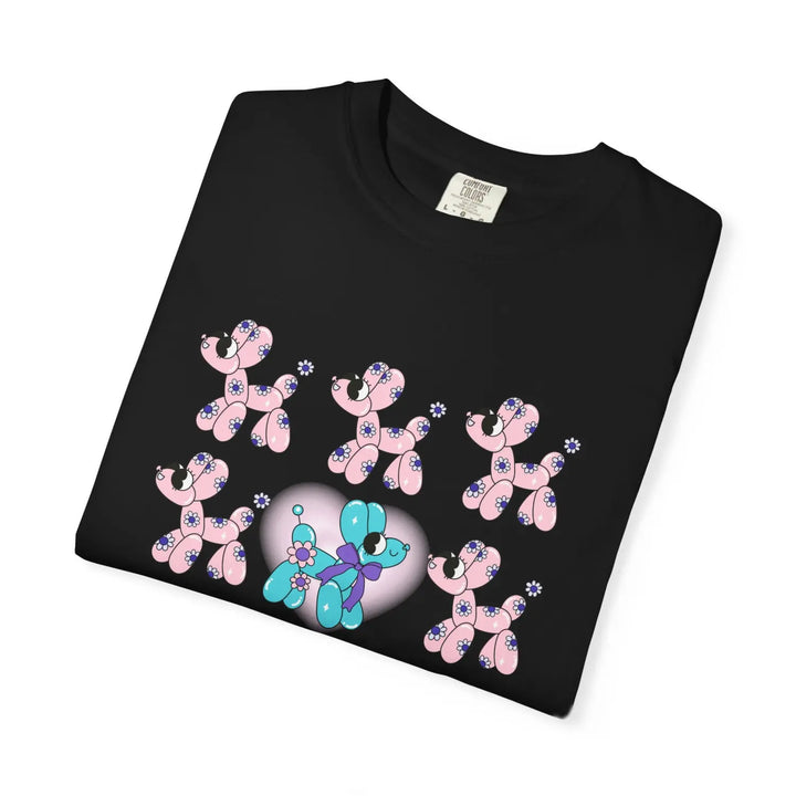 Garment-Dyed T-shirt with Playful Puppies Design Cute Animal Tee Unisex Casual Wear Gift for Dog Lovers Birthday