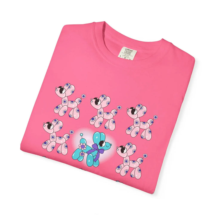Garment-Dyed T-shirt with Playful Puppies Design Cute Animal Tee Unisex Casual Wear Gift for Dog Lovers Birthday