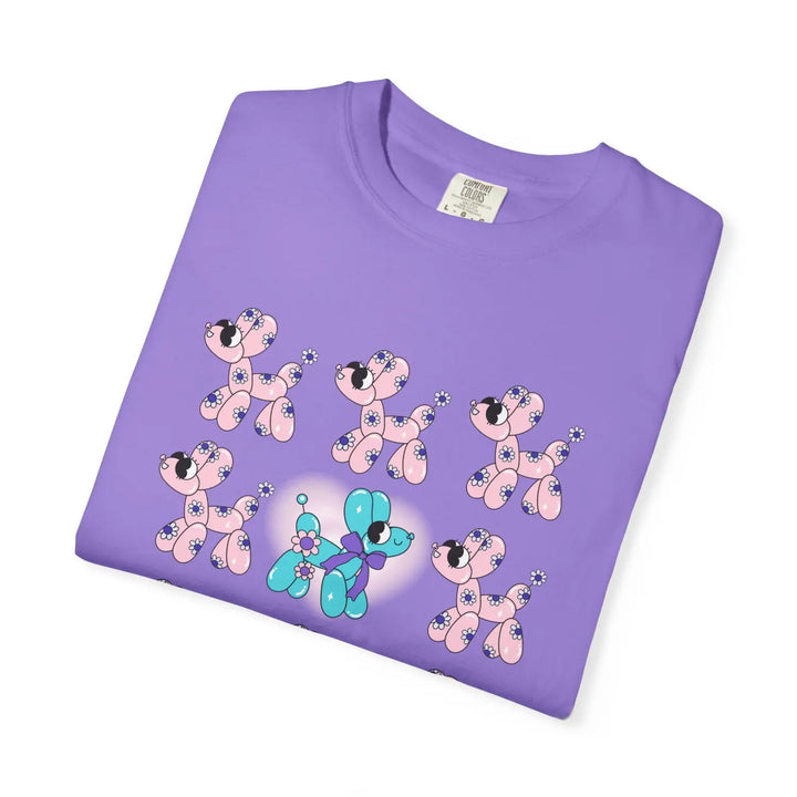 Garment-Dyed T-shirt with Playful Puppies Design Cute Animal Tee Unisex Casual Wear Gift for Dog Lovers Birthday