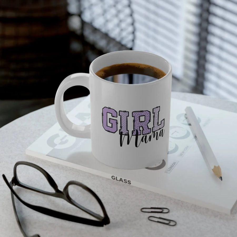 Girl Mama Jumbo Mug - Perfect Gift for Moms Coffee Lovers Mother’s Day Birthdays Unique Ceramic Fun Idea - 20oz / White