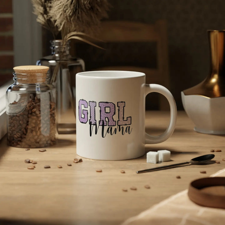 Girl Mama Jumbo Mug - Perfect Gift for Moms Coffee Lovers Mother’s Day Birthdays Unique Ceramic Fun Idea - 20oz / White