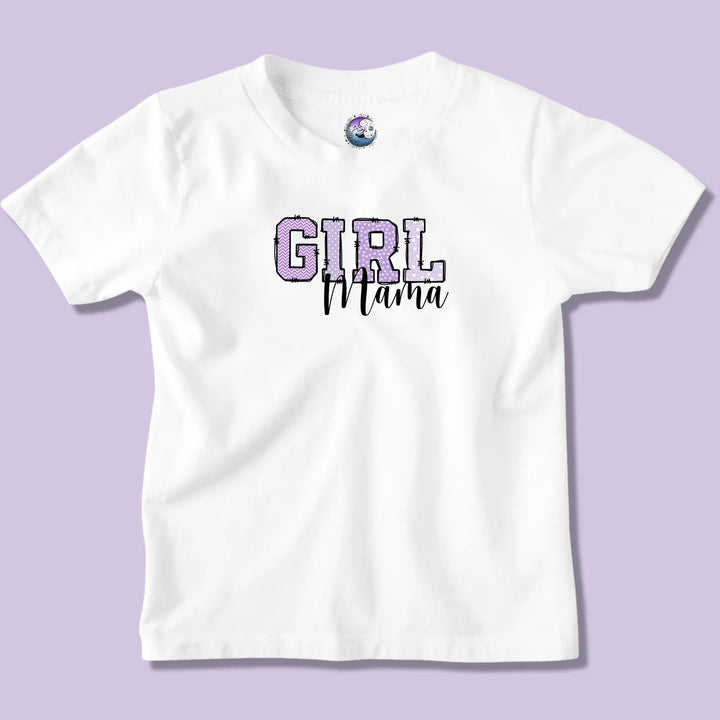 Girl Mama Pattern Letter T-Shirt Purple Mom Life Tee Perfect for Mommy Gift-Giving Mothers Day Birthdays Baby Shower