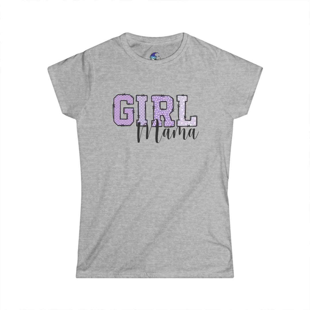 Girl Mama Pattern Letter T-Shirt Purple Mom Life Tee Perfect for Mommy Gift-Giving Mothers Day Birthdays Baby Shower