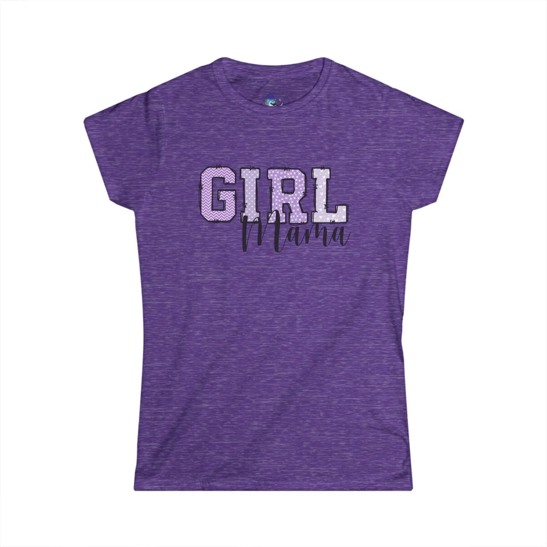 Girl Mama Pattern Letter T-Shirt Purple Mom Life Tee Perfect for Mommy Gift-Giving Mothers Day Birthdays Baby Shower
