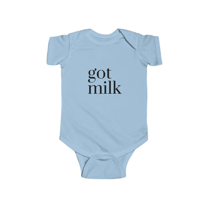 Got Milk? Infant Bodysuit Cute Baby Outfit Funny Shower Gift Newborn Clothes Summer Wear Unique Apparel - Light Blue