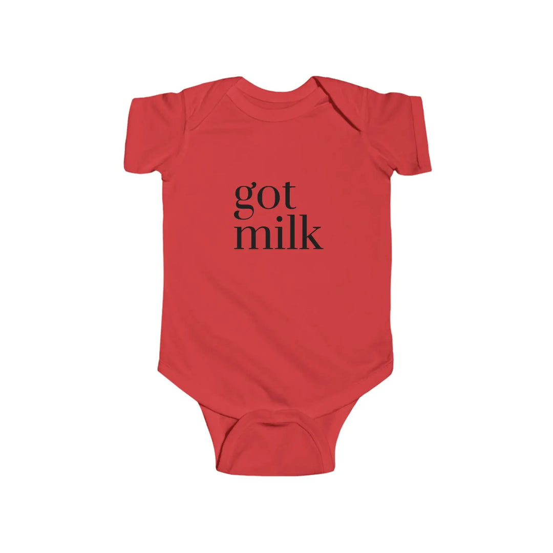 Got Milk? Infant Bodysuit Cute Baby Outfit Funny Shower Gift Newborn Clothes Summer Wear Unique Apparel - Red / 12M