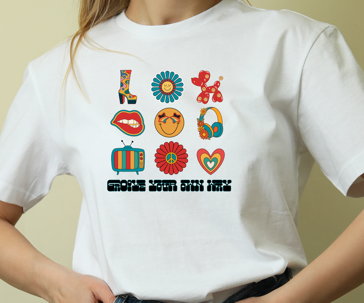 Groove Your Own Way Colorful Retro Graphic Unisex T-Shirt