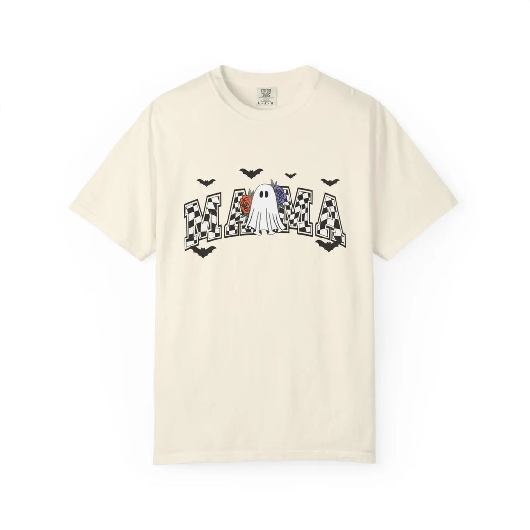 Halloween Ghost Mama T Shirt Gift for Moms Spooky Season Tee Unisex Clothing Casual Fall Fashion Ivory / S