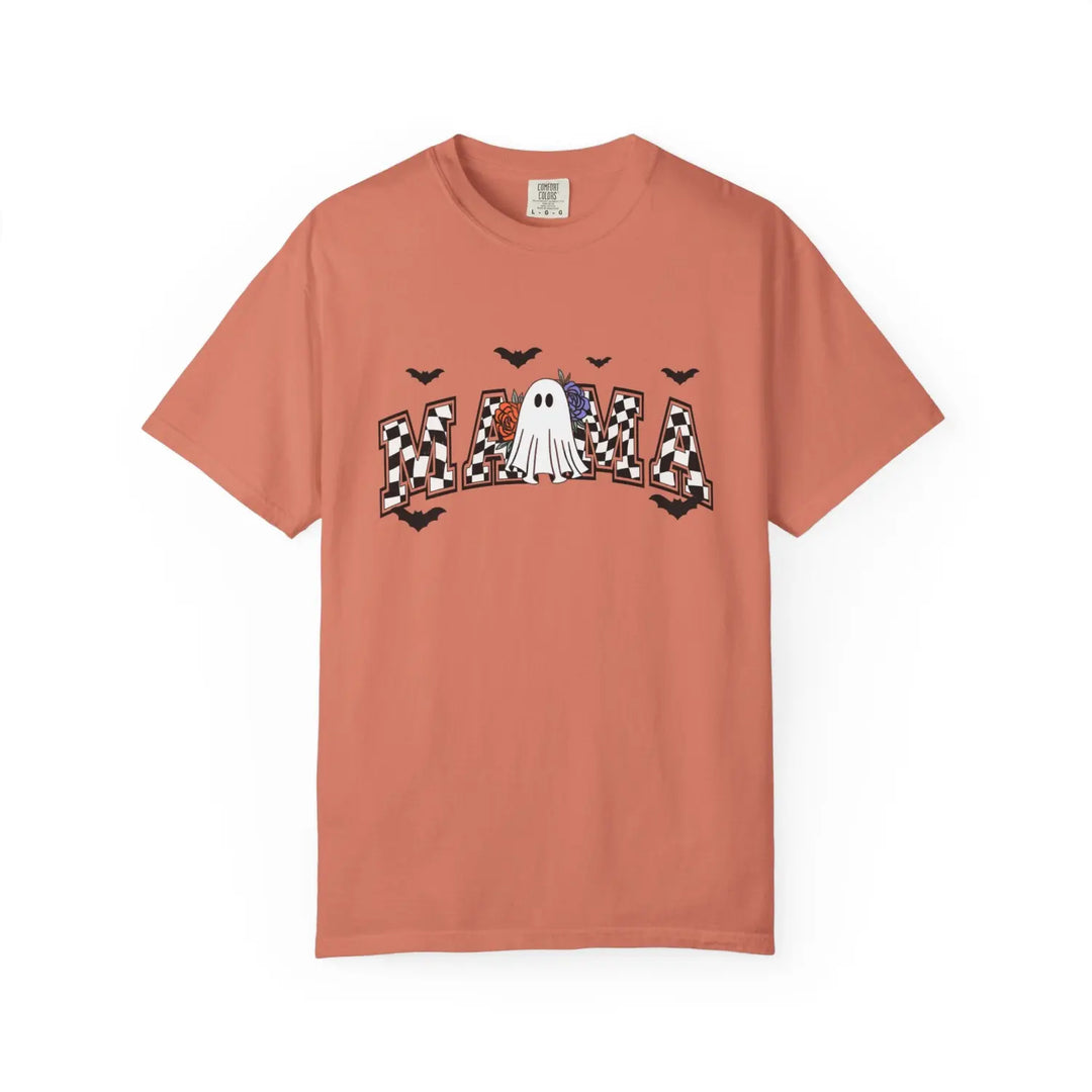 Halloween Ghost Mama T Shirt Gift for Moms Spooky Season Tee Unisex Clothing Casual Fall Fashion Terracotta / S