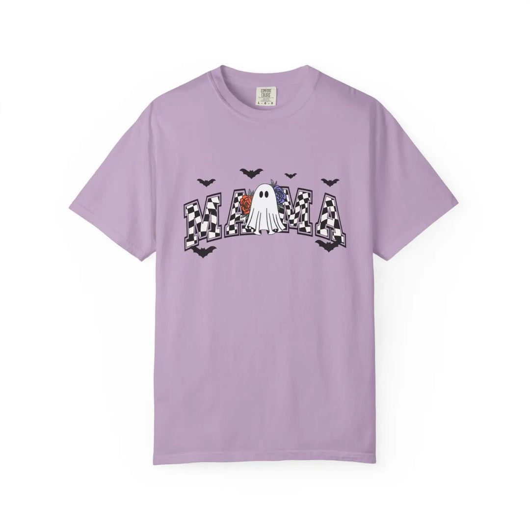 Halloween Ghost Mama T Shirt Gift for Moms Spooky Season Tee Unisex Clothing Casual Fall Fashion Orchid / S