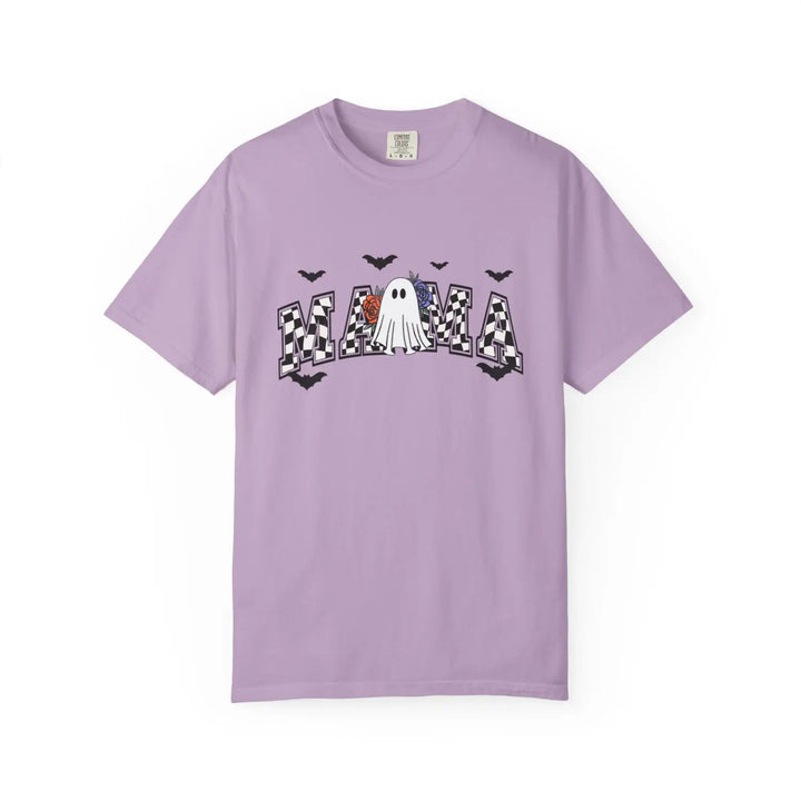 Halloween Ghost Mama T Shirt Gift for Moms Spooky Season Tee Unisex Clothing Casual Fall Fashion Orchid / S