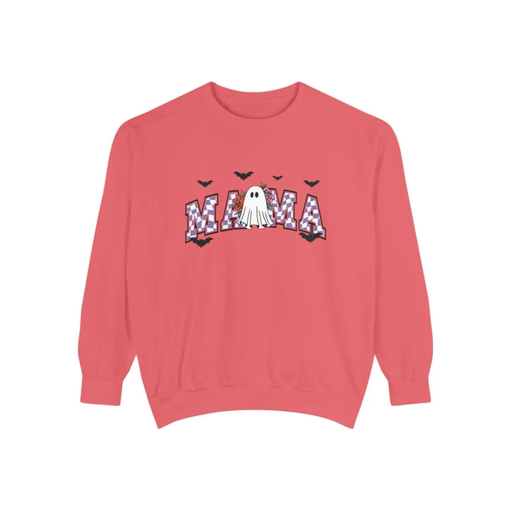 Halloween Ghost Sweatshirt for Moms Cozy Fall Outfit Unisex Garment Dyed Perfect Gift Spooky Season Watermelon / S
