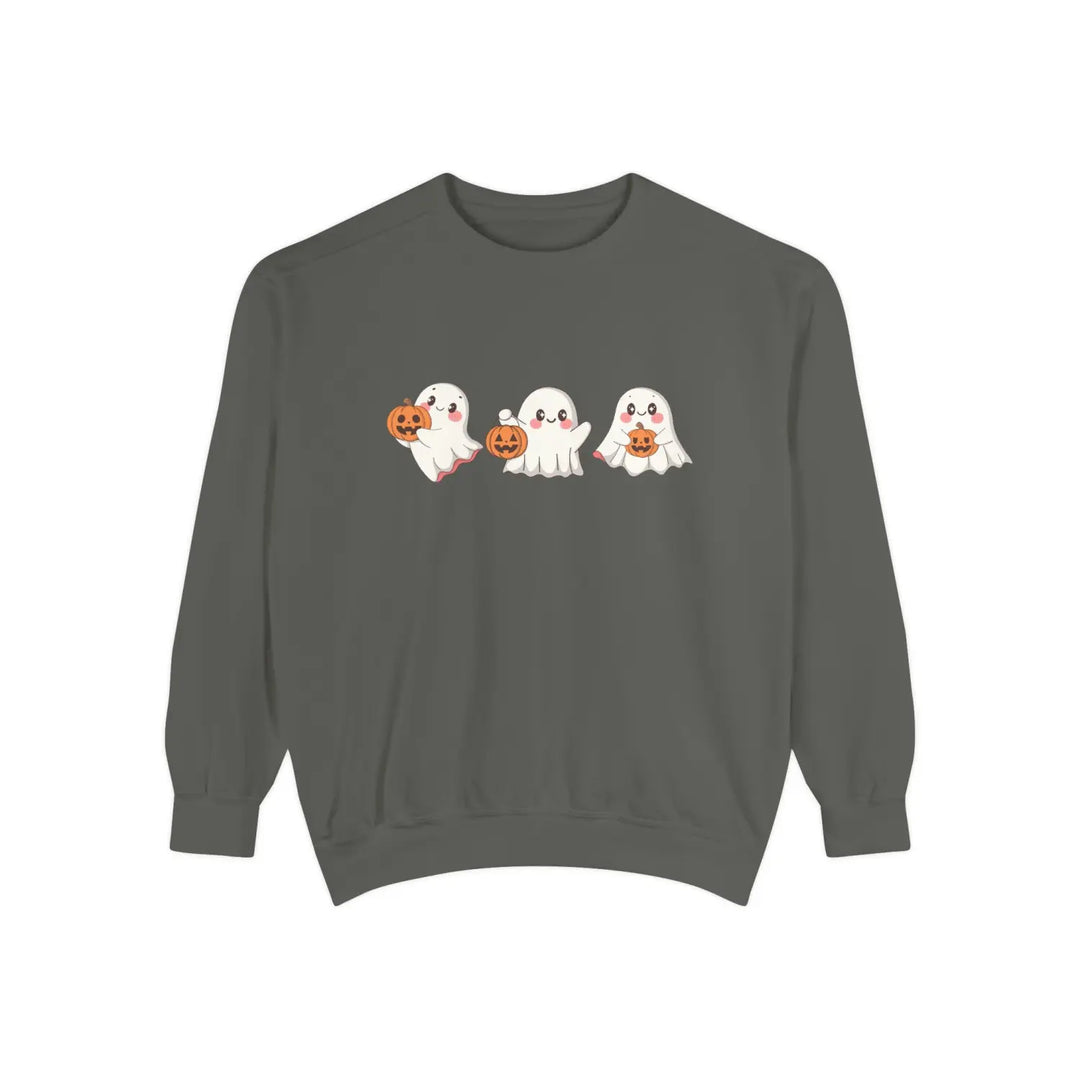 Halloween Ghosts Sweatshirt Cozy Unisex Fall Apparel Cute Ghost Design Gift Autumn Fashion Pepper / S