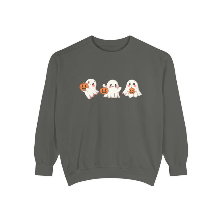 Halloween Ghosts Sweatshirt Cozy Unisex Fall Apparel Cute Ghost Design Gift Autumn Fashion Pepper / S