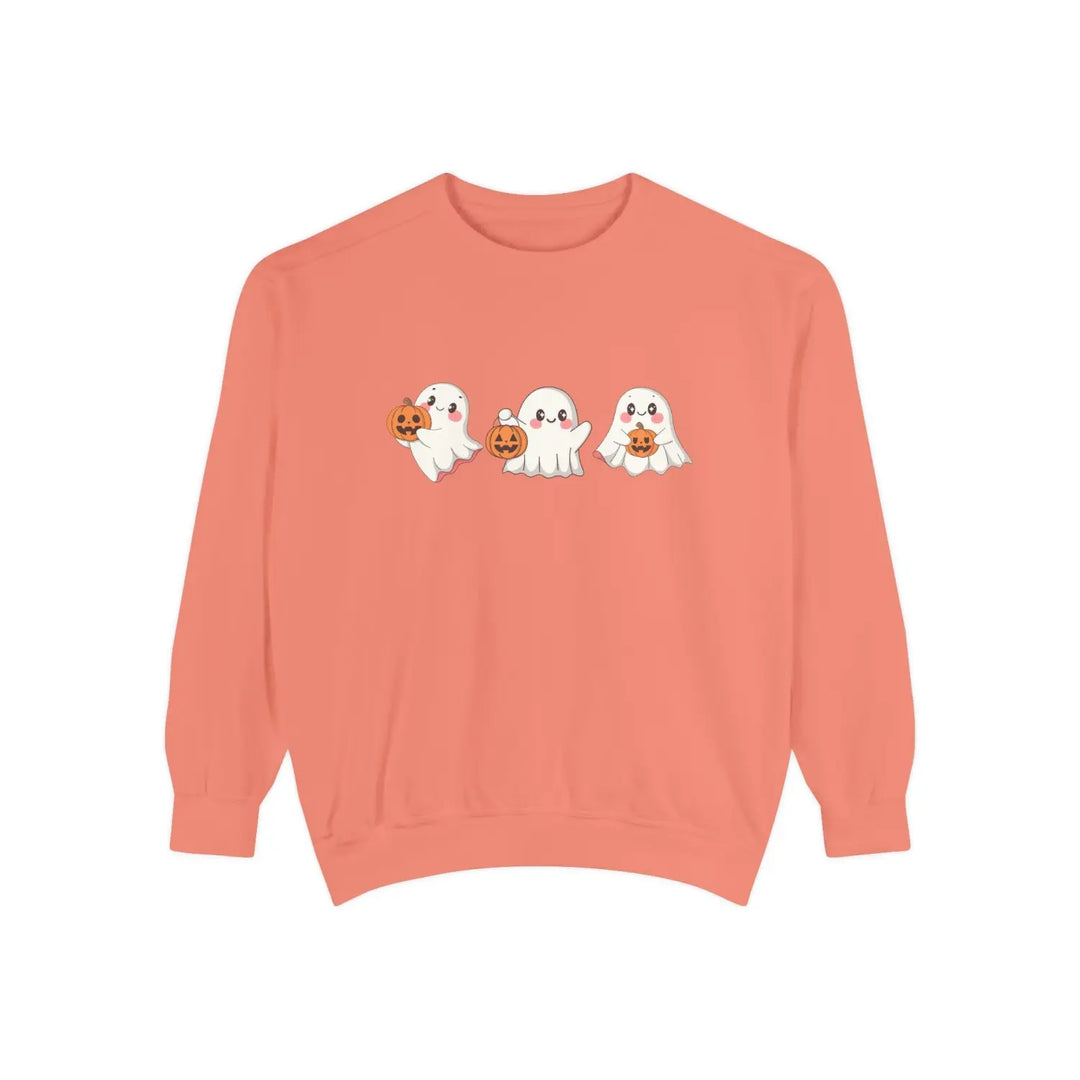 Halloween Ghosts Sweatshirt Cozy Unisex Fall Apparel Cute Ghost Design Gift Autumn Fashion Terracotta / S