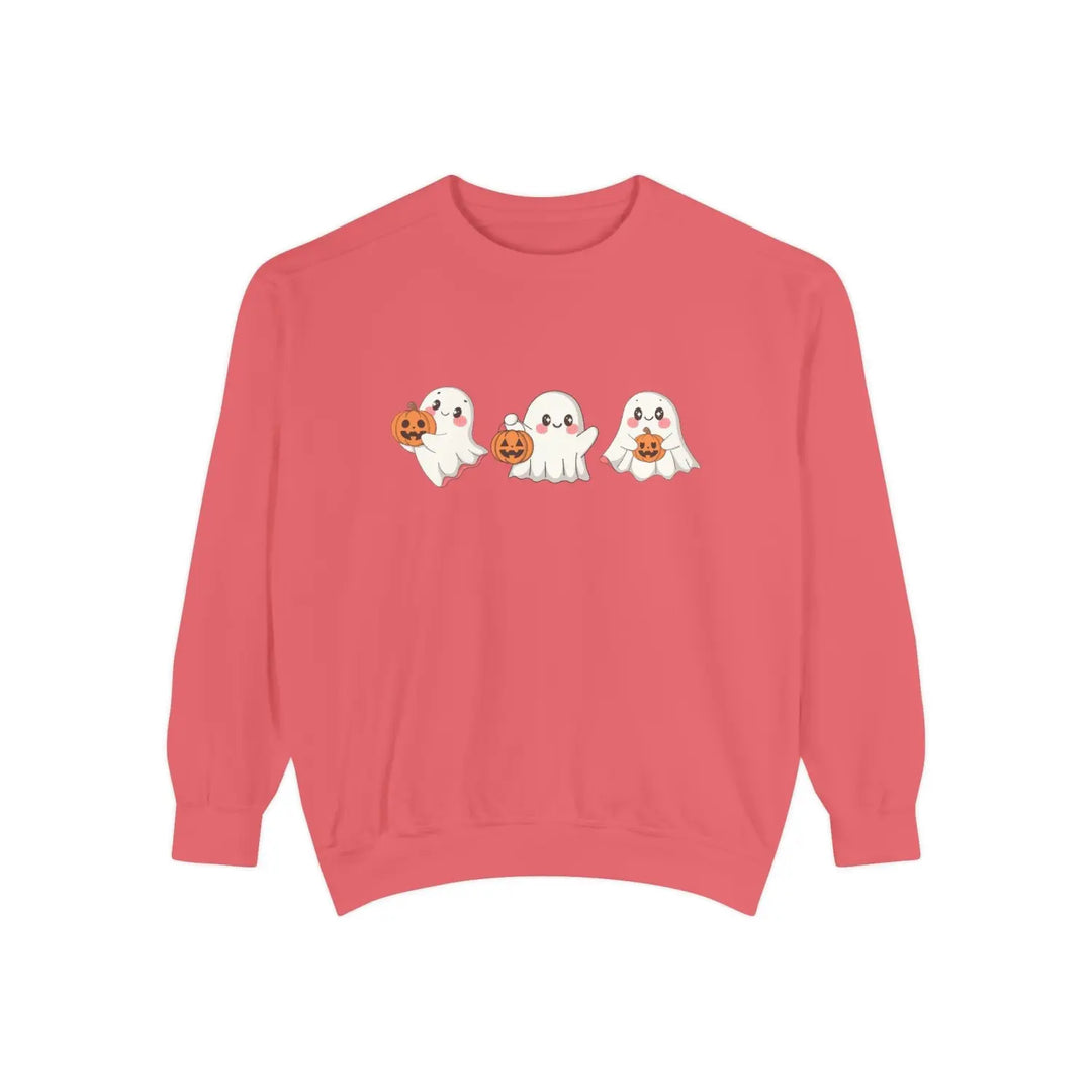 Halloween Ghosts Sweatshirt Cozy Unisex Fall Apparel Cute Ghost Design Gift Autumn Fashion Watermelon / S