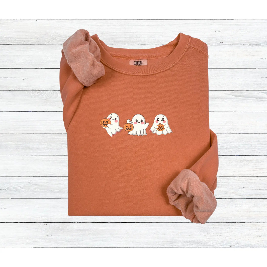 Halloween Ghosts Sweatshirt Cozy Unisex Sweater Fall Apparel Cute Ghost Design Gift Autumn Fashion Spooky Season Hoodie