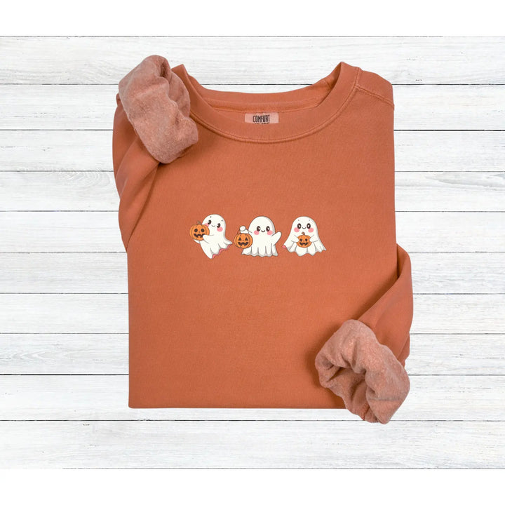 Halloween Ghosts Sweatshirt Cozy Unisex Sweater Fall Apparel Cute Ghost Design Gift Autumn Fashion Spooky Season Hoodie