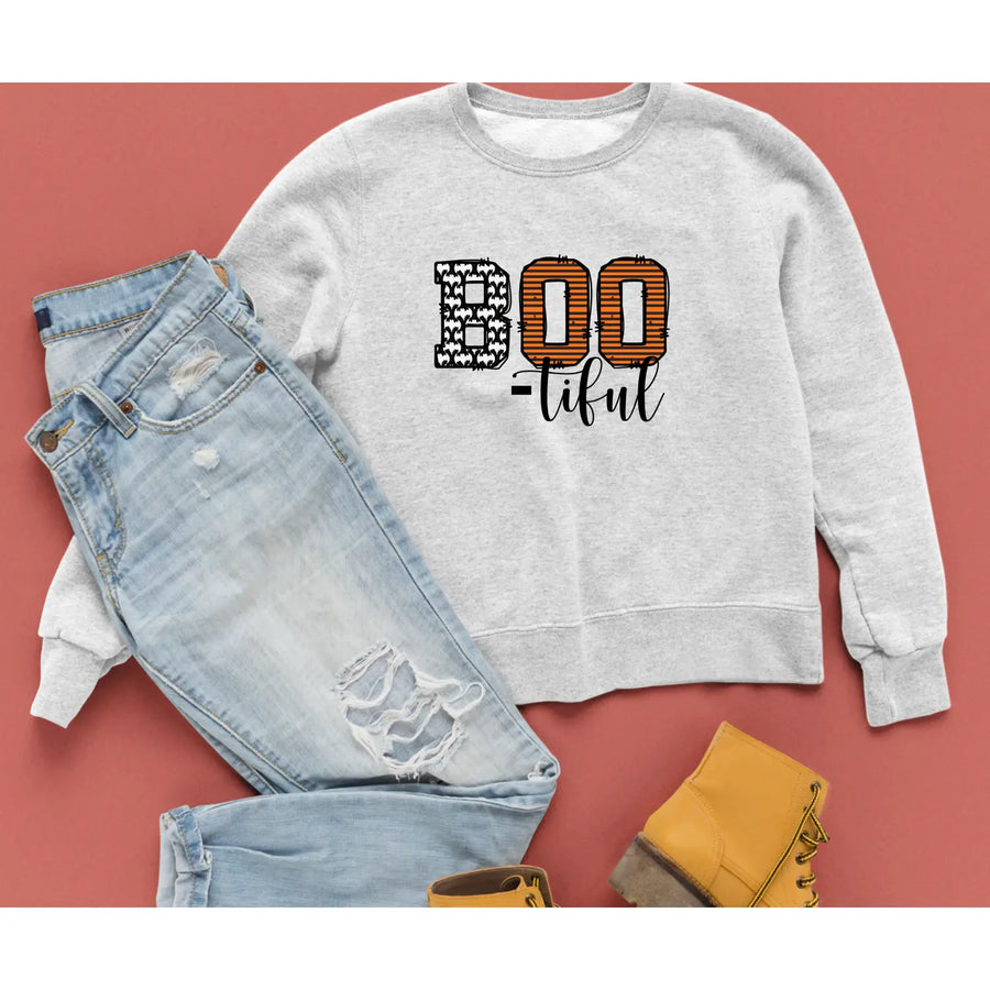 Halloween Unisex Crew Sweatshirt Cozy Boo Pullover Spooky Season Apparel Fall Fashion Gift for Lovers