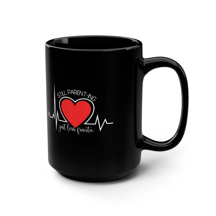 Heartfelt Black Mug for Parents Coffee Lovers Gifts Valentine’s Day Heartbeat Design - 15oz
