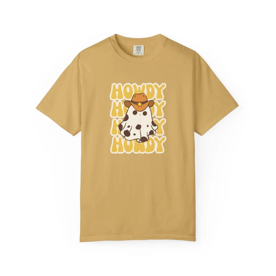 Howdy Cow Graphic T Shirt Unisex Friendly Tees Casual Summer Wear Funny Farm Animal Gift Mustard / S