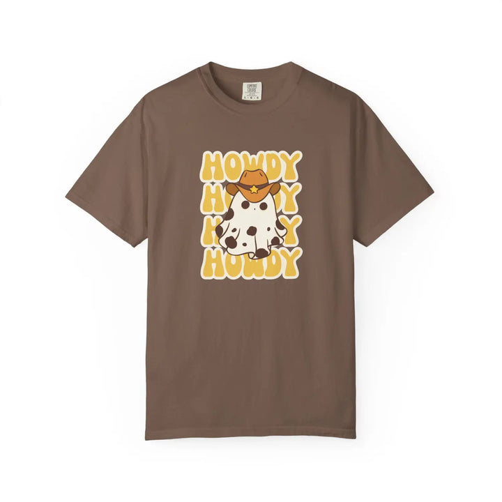 Howdy Cow Graphic T Shirt Unisex Friendly Tees Casual Summer Wear Funny Farm Animal Gift Espresso / S