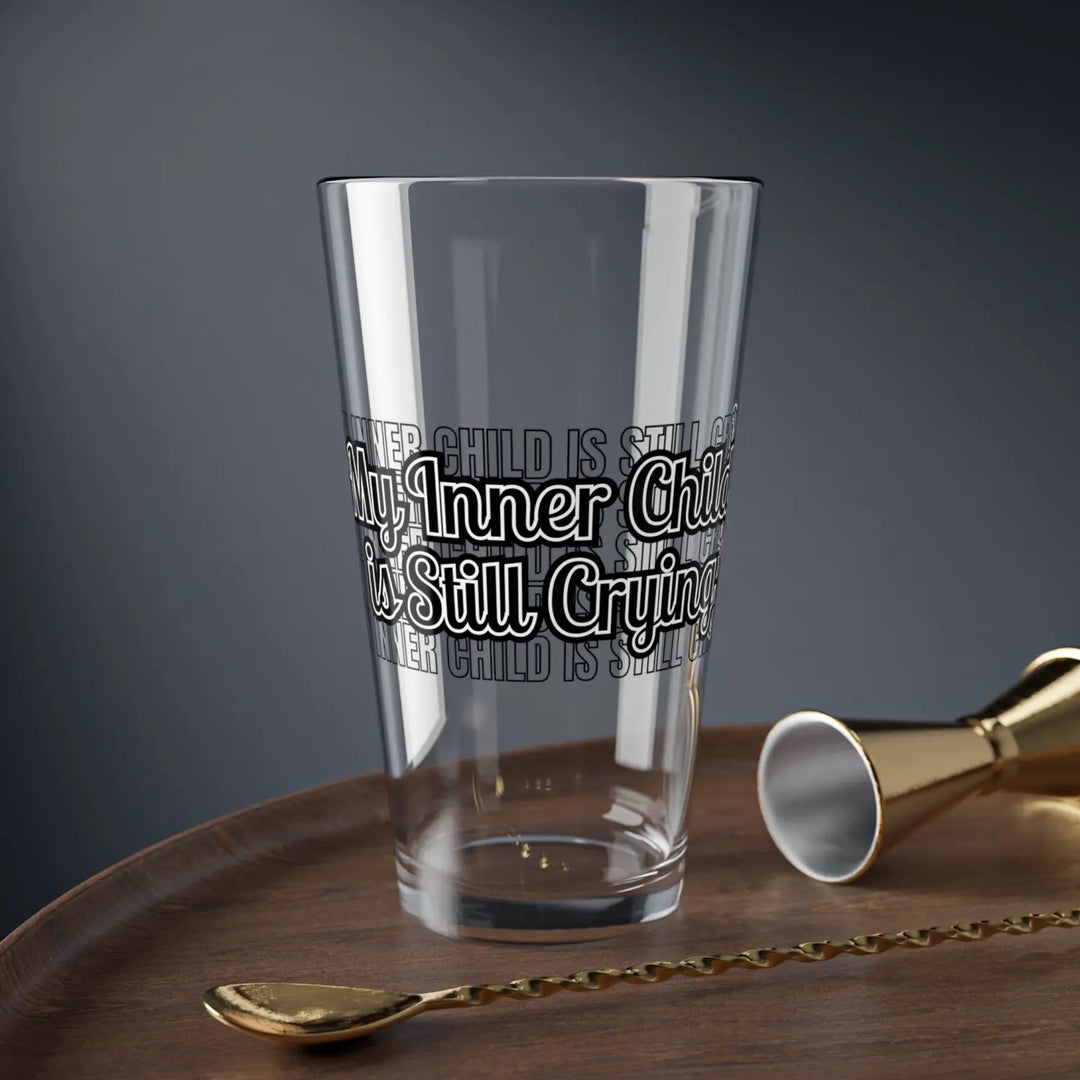 Inner Child PintGlass Hilarious Mixing Glass Fun Gift Cocktail Lovers Unique Barware Nostalgic Decor Humor Self-Care