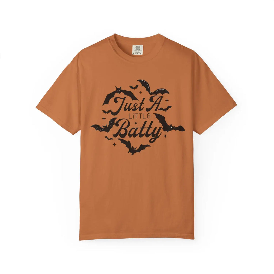 Just A Little Batty T Shirt Unisex Spooky Tee Halloween Cute Bat Graphic Fun Gift for Lovers shirt Lover Yam / S