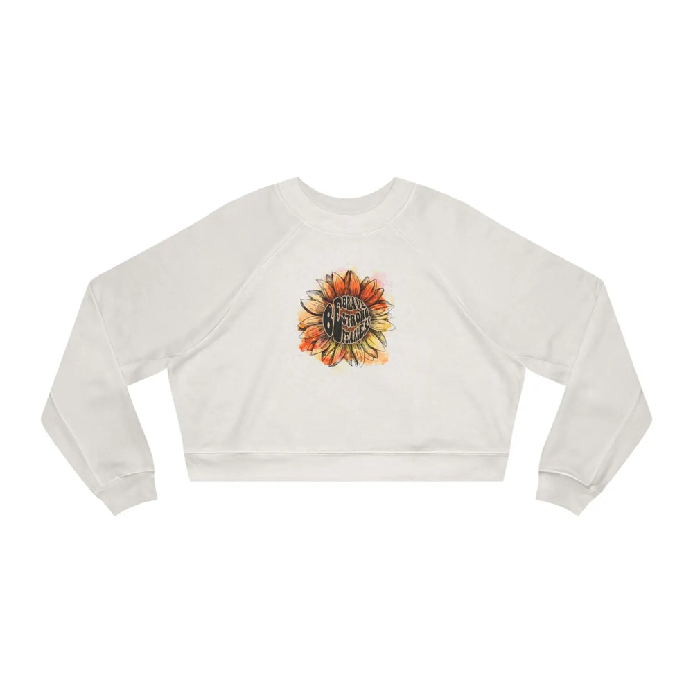 Be Kind Brave Fearless Crop Sweatshirt - Sunflower Women’s Cropped Fleece Pullover - Empowering and Uplifting