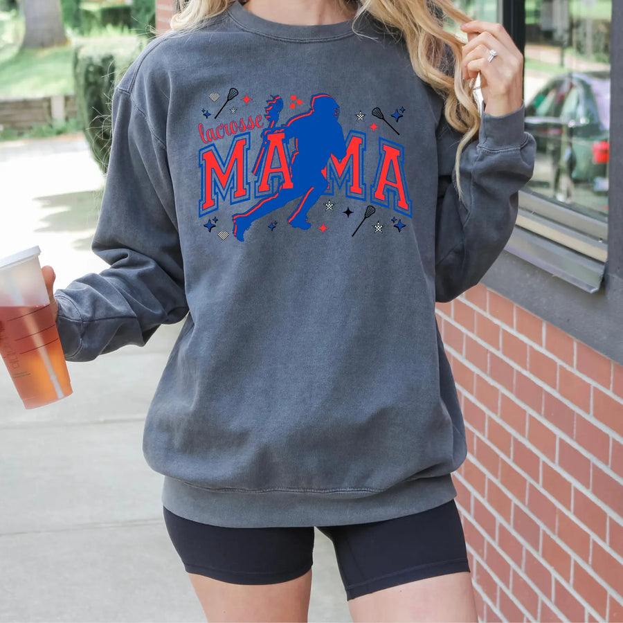 Lacrosse Mama Sweatshirt Unisex Crewneck Sports Apparel Gift for Athletic Moms Casual Wear Team Spirit Clothing