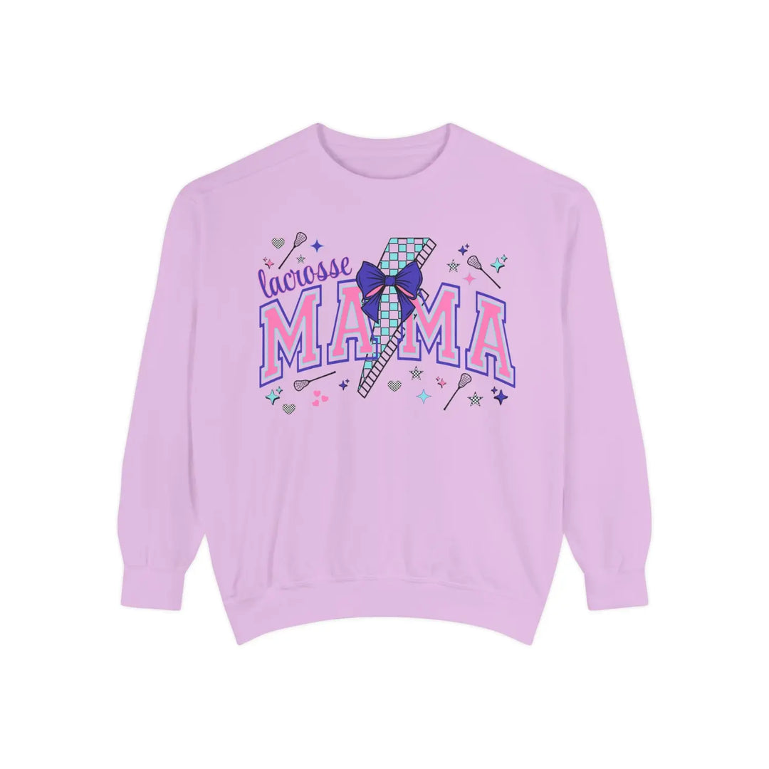 Lacrosse Mom Game Day Sweatshirt Girls Sweater for Sports Moms Proud Gifts Wear Cheer Holidays Orchid / S