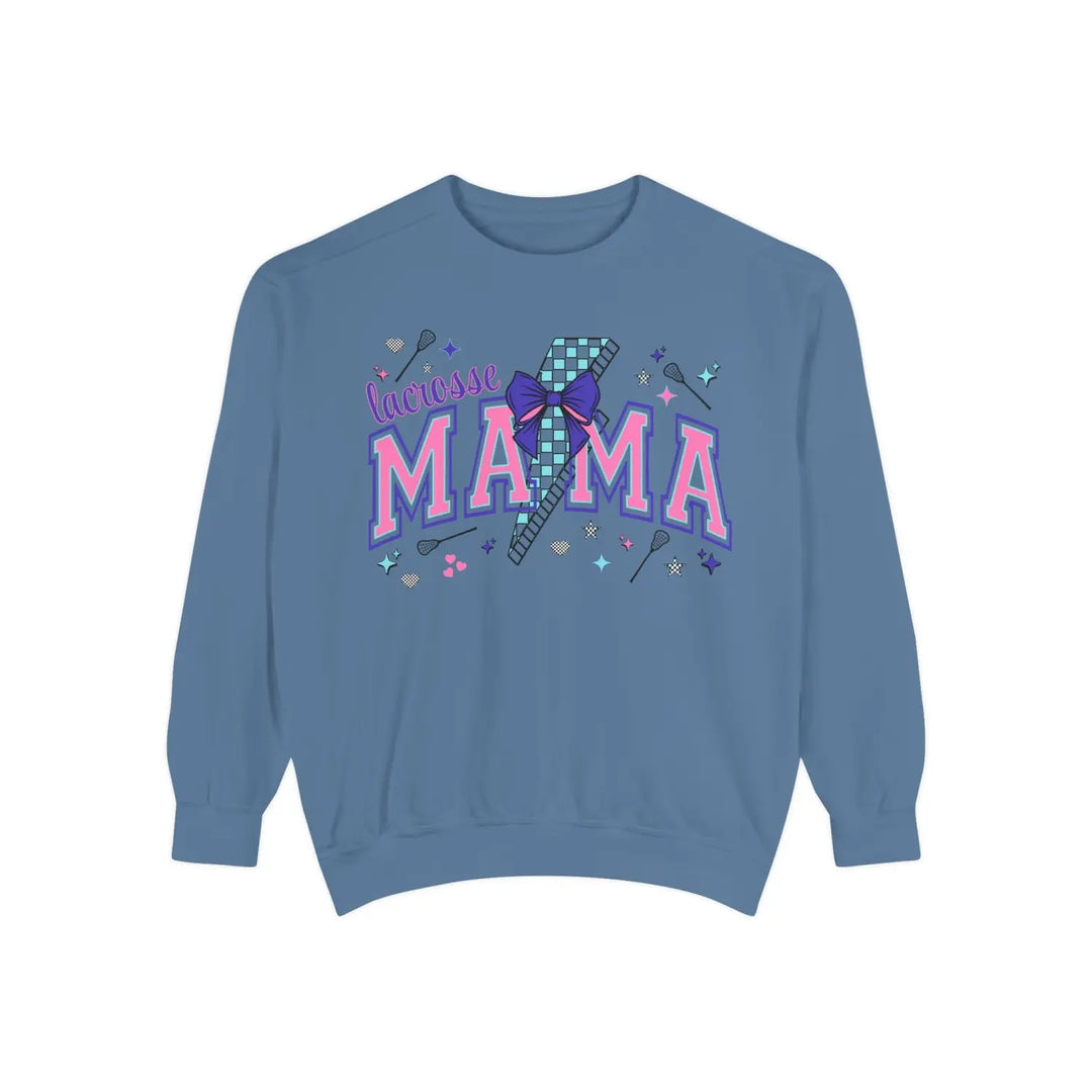 Lacrosse Mom Game Day Sweatshirt Girls Sweater for Sports Moms Proud Gifts Wear Cheer Holidays Blue Jean / S