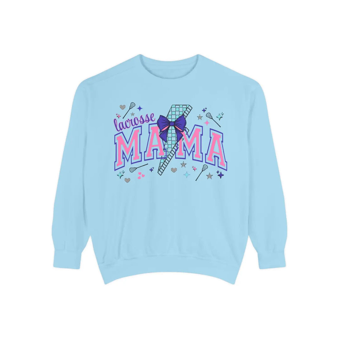 Lacrosse Mom Game Day Sweatshirt Girls Sweater for Sports Moms Proud Gifts Wear Cheer Holidays Chambray / S