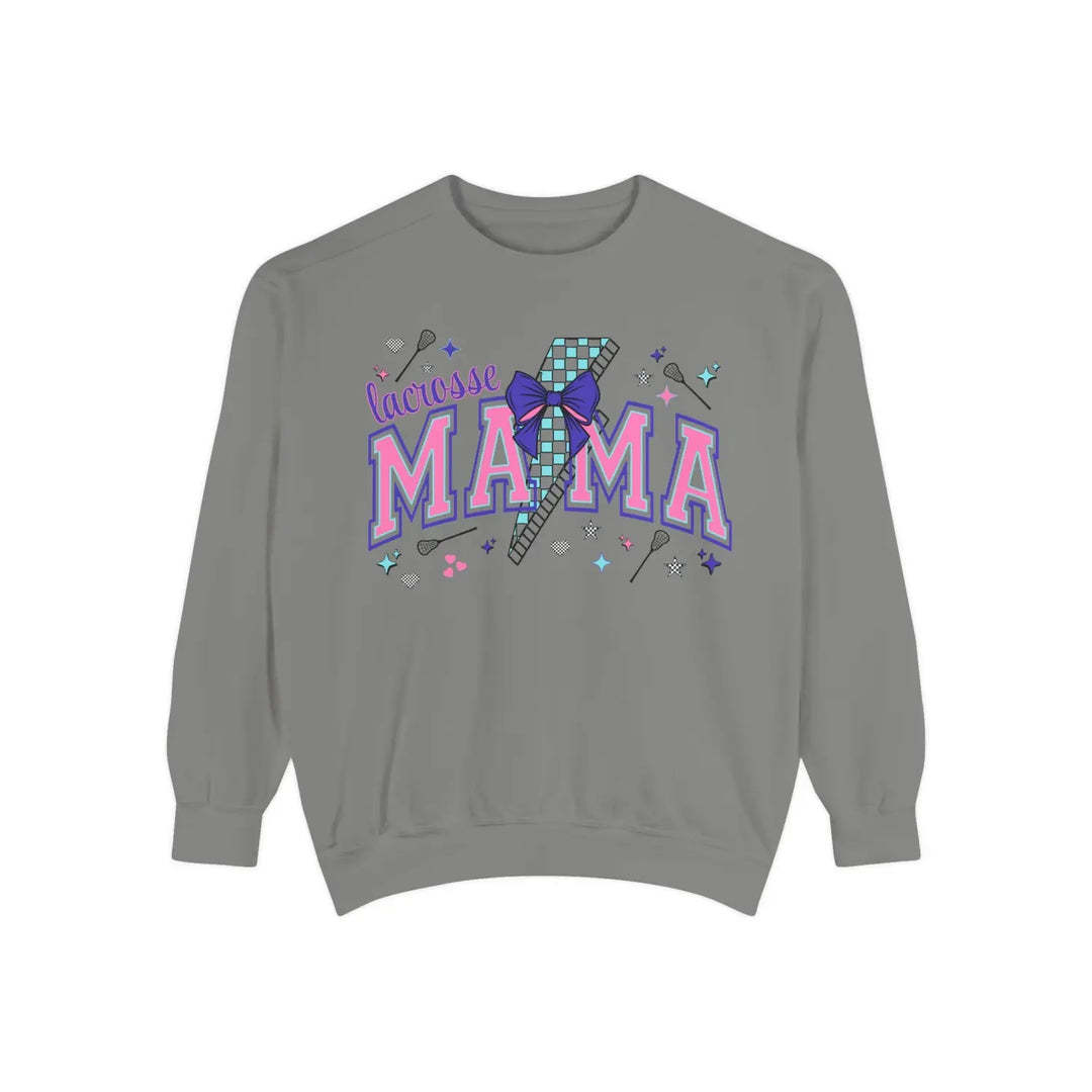 Lacrosse Mom Game Day Sweatshirt Girls Sweater for Sports Moms Proud Gifts Wear Cheer Holidays Grey / S