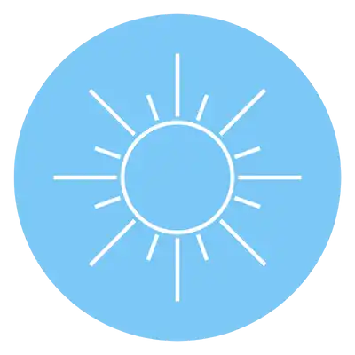 Light blue sun icon.
