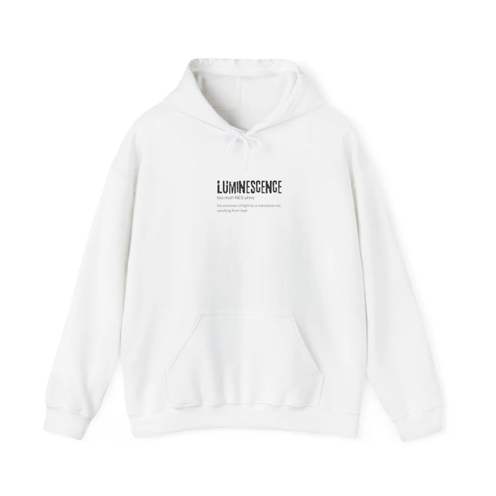 Luminescence Unisex Hoodie – Soft Cotton Blend Sweatshirt with Kangaroo Pocket & Drawstring Hood - S / White